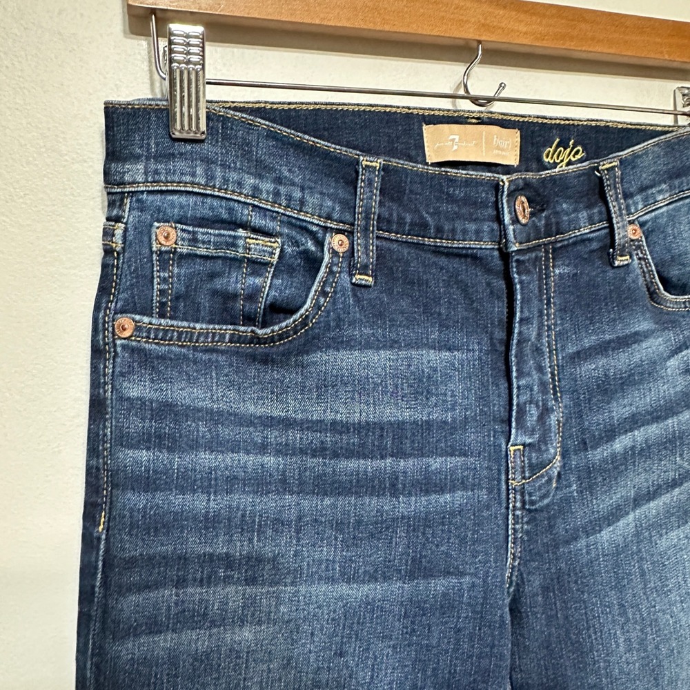 7 For All Mankind Dojo Jeans Women 30x34 Blue Trouser Authentic Flare Leg Y2K - Picture 9 of 16